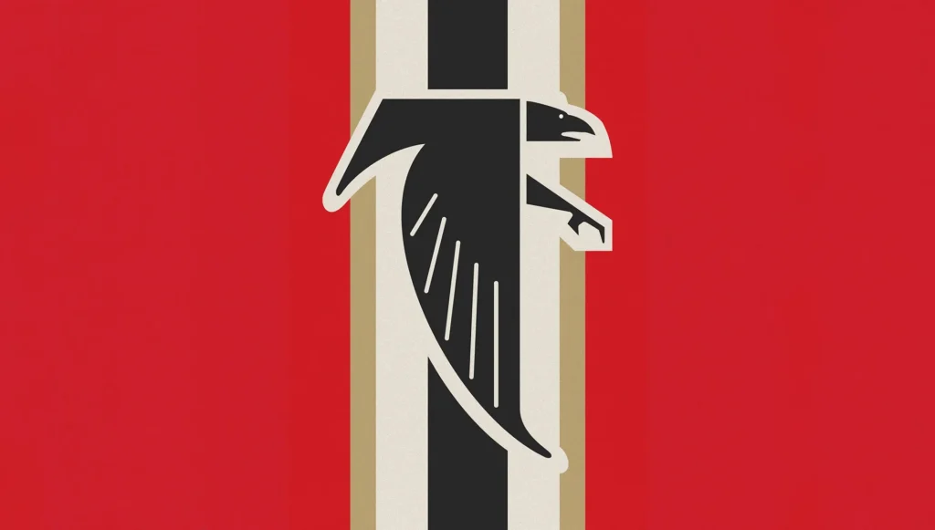 Visuel d’en-tête consacré aux Falcons d’Atlanta et à leur identité rétro.